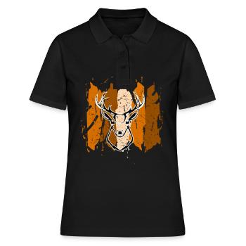 Cerf cerf animal - Polo Femme - noir - Devant - Ailine (174cm)
