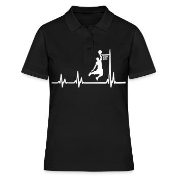 Heartbeat Basketball Basketballer Slamdunk BBall - Frauen Polo Shirt - Schwarz - Vorne - Ailine (174cm)