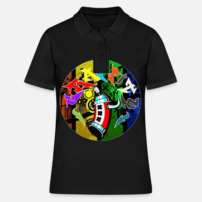 Graffiti graffiti - Polo Femme - noir