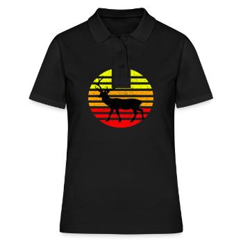 Reh Hirsch - Frauen Polo Shirt - Schwarz - Vorne - Ailine (174cm)