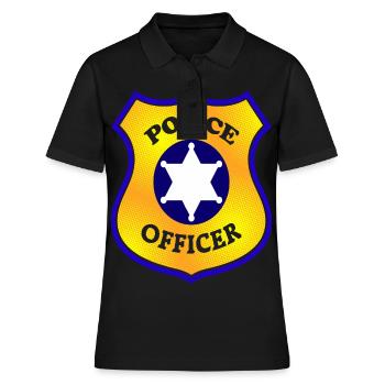 Polizei - Frauen Polo Shirt - Schwarz - Vorne - Ailine (174cm)