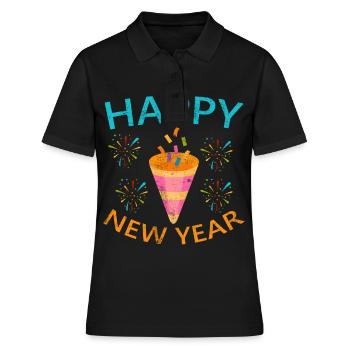Neues Jahr Silvester Neujahr - Frauen Polo Shirt - Schwarz - Vorne - Ailine (174cm)