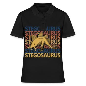 Dinosaur Stegosaurus - Polo Femme - noir - Devant - Ailine (174cm)