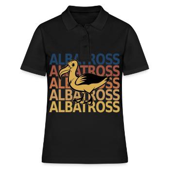Albatross Seevogel Retro Vintage Schrift - Frauen Polo Shirt - Schwarz - Vorne - Ailine (174cm)