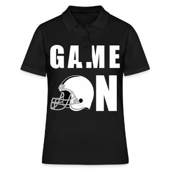 Game On Helm American Football Design - Frauen Polo Shirt - Schwarz - Vorne - Ailine (174cm)