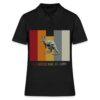 Kangourou rétro vintage - Polo Femme - noir - Devant - Ailine (174cm)