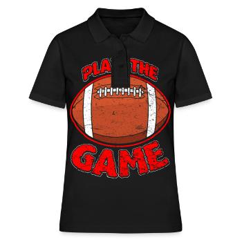 American football - Frauen Polo Shirt - Schwarz - Vorne - Ailine (174cm)
