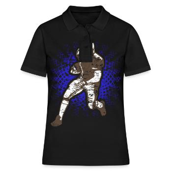 American football - Frauen Polo Shirt - Schwarz - Vorne - Ailine (174cm)