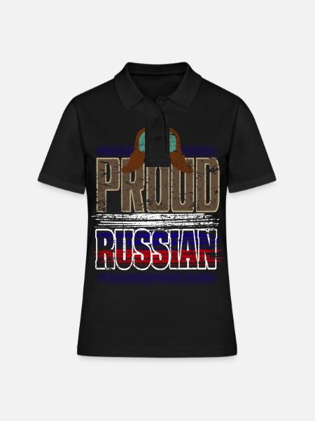 Russie - Polo Femme - noir
