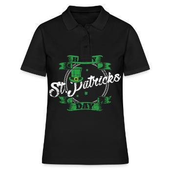 St Patrick's Day - Women's Polo Shirt - black - Front - Ailine (174cm)