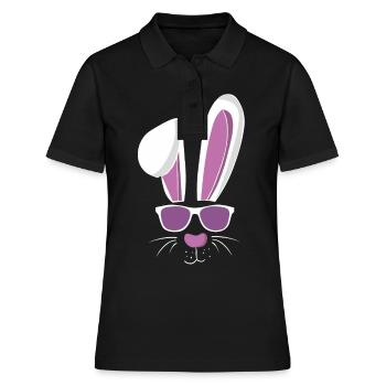 Cool lapin de ski et lapin de Pâques - Polo Femme - noir - Devant - Ailine (174cm)