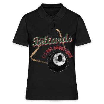 Billard - Frauen Polo Shirt - Schwarz - Vorne - Ailine (174cm)