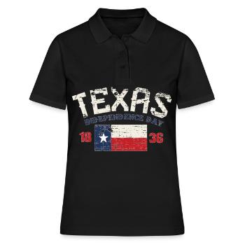 Jour de l'indépendance de l'État du Texas en détresse - Polo Femme - noir - Devant - Ailine (174cm)
