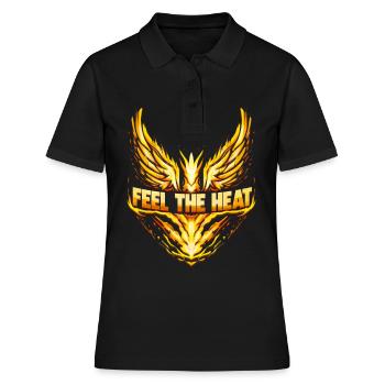« HEAT » Allume le feu ! - Polo Femme - noir - Devant - Ailine (174cm)