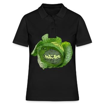Mauvaise idée de cadeau de laitue pour une alimentation saine - Polo Femme - noir - Devant - Ailine (174cm)