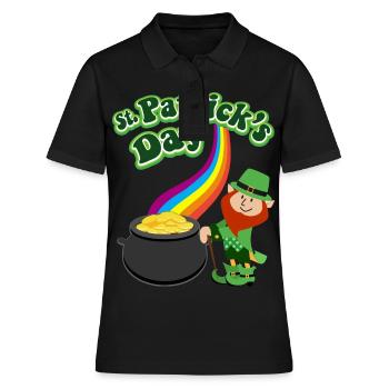 St. Patrick's Day - Women's Polo Shirt - black - Front - Ailine (174cm)