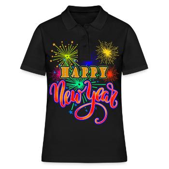 Neujahr Happy New year - Frauen Polo Shirt - Schwarz - Vorne - Ailine (174cm)