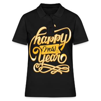 Neujahr Happy New year - Frauen Polo Shirt - Schwarz - Vorne - Ailine (174cm)