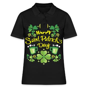St. Patrick's Day - Women's Polo Shirt - black - Front - Ailine (174cm)