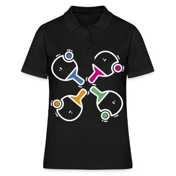 Tischtennis - Ping Pong - Pingpong - Frauen Polo Shirt - Schwarz - Vorne - Ailine (174cm)