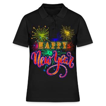 Neues Jahr Silvester Neujahr Mitternacht - Frauen Polo Shirt - Schwarz - Vorne - Ailine (174cm)