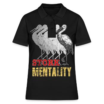 Storch Klapperstorch Baby Schwangerschaft geschenk - Frauen Polo Shirt - Schwarz - Vorne - Ailine (174cm)
