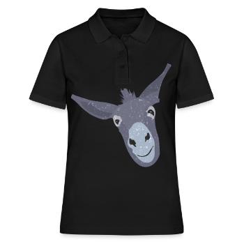 Esel Maulesel Muli Störrisch und Stur Geschenk - Frauen Polo Shirt - Schwarz - Vorne - Ailine (174cm)