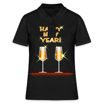 Neues Jahr Silvester Neujahr Mitternacht geschenk - Frauen Polo Shirt - Schwarz - Vorne - Ailine (174cm)