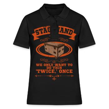 Stagehand Stagecrew Crew Roadie Event Geschenk - Frauen Polo Shirt - Schwarz - Vorne - Ailine (174cm)