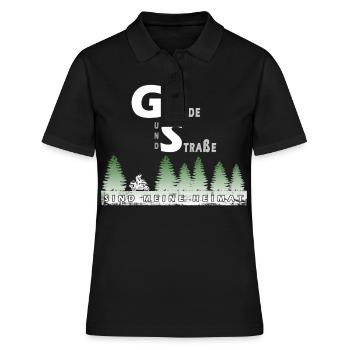 Gelände und Straße - Frauen Polo Shirt - Schwarz - Vorne - Ailine (174cm)