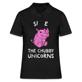 Rhino Licorne Rhino épais Chubby Chubby Cadeau - Polo Femme - noir - Devant - Ailine (174cm)