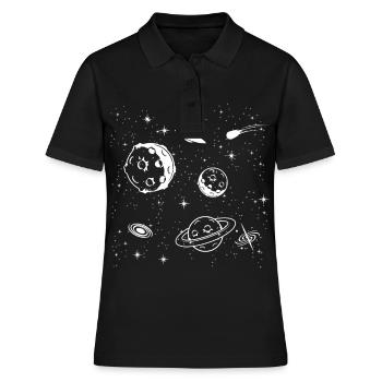 Astronomy UFO Planet In Space Gift - Polo Femme - noir - Devant - Ailine (174cm)