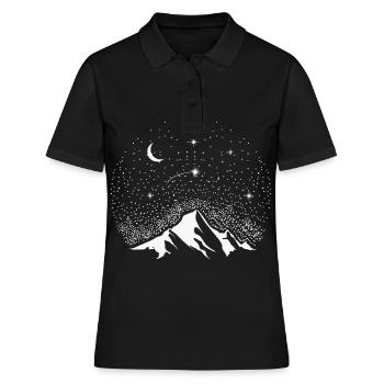 Astro Berg Sternschnuppe Glücksbringer Geschenk - Frauen Polo Shirt - Schwarz - Vorne - Ailine (174cm)