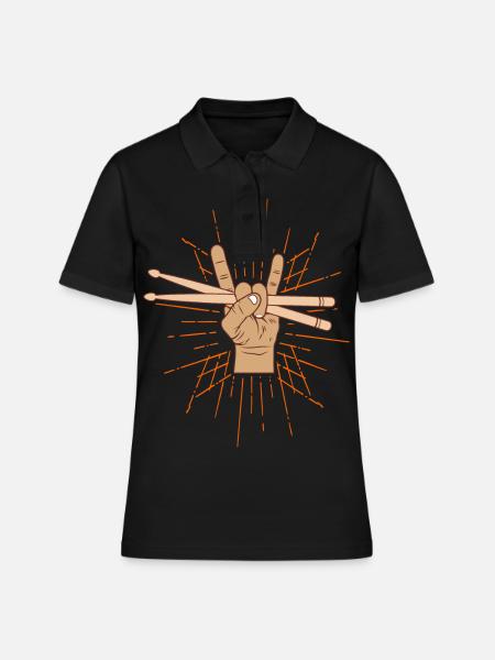 Batteur Baguettes Baguettes Cadeau Batteur - Polo Femme - noir