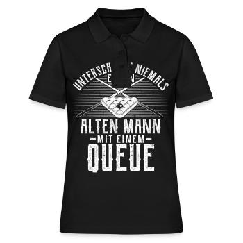 Billard Poolbillard Snooker Queue EKG Geschenk - Frauen Polo Shirt - Schwarz - Vorne - Ailine (174cm)