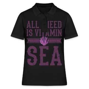 I NEED VITAMIN SEA Korallen Geschenk Für Taucher - Frauen Polo Shirt - Schwarz - Vorne - Ailine (174cm)