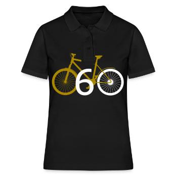 60 60. sechzig Geburtstag Fahrrad Geschenk - Frauen Polo Shirt - Schwarz - Vorne - Ailine (174cm)
