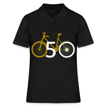 50 50. fünfzig Geburtstag Fahrrad Geschenk - Frauen Polo Shirt - Schwarz - Vorne - Ailine (174cm)