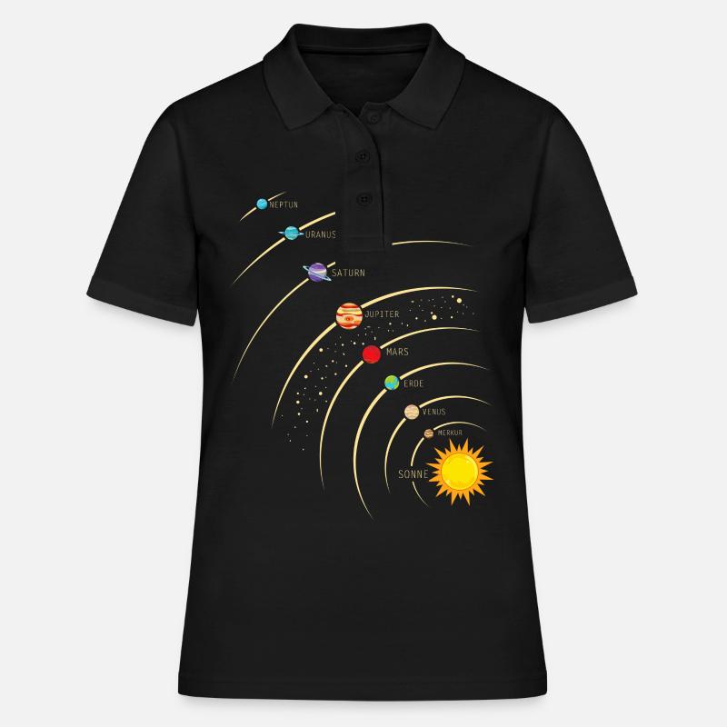 Planets in our solar system. Earth, sun, Mars - Women's Polo Shirt - black