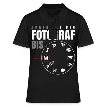 Jeder ist ein Fotograf bis das manuelles Rädchen - Frauen Polo Shirt - Schwarz - Vorne - Ailine (174cm)