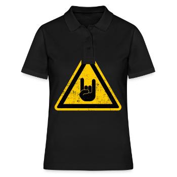Cadeau drôle de main Metal Black Black frites - Polo Femme - noir - Devant - Ailine (174cm)