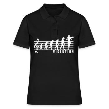 Violinist Geige Violine Noten Evolution Geschenk - Frauen Polo Shirt - Schwarz - Vorne - Ailine (174cm)