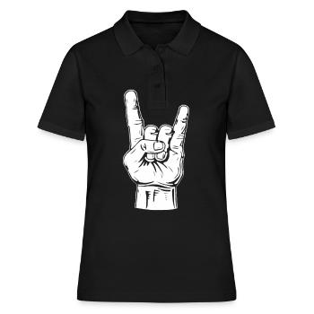 Cadeau drôle de main Metal Black Black frites - Polo Femme - noir - Devant - Ailine (174cm)