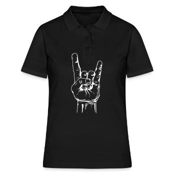 Cadeau drôle de main Metal Black Black frites - Polo Femme - noir - Devant - Ailine (174cm)