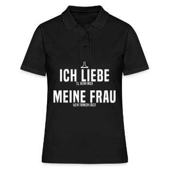 Weintrinker Liebhaber Weinfest Frau Geschenk - Frauen Polo Shirt - Schwarz - Vorne - Ailine (174cm)