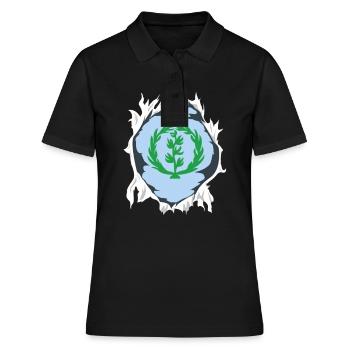 Eritrea Tigrinya Habesha Geschenk - Frauen Polo Shirt - Schwarz - Vorne - Ailine (174cm)