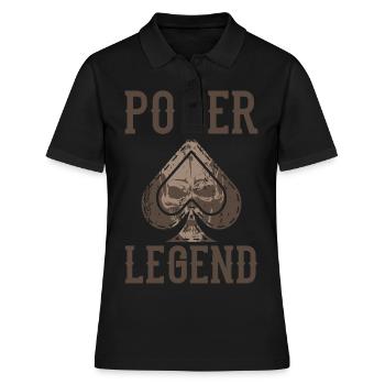 POKER LEGEND Casino Kartenspieler Geschenk - Frauen Polo Shirt - Schwarz - Vorne - Ailine (174cm)