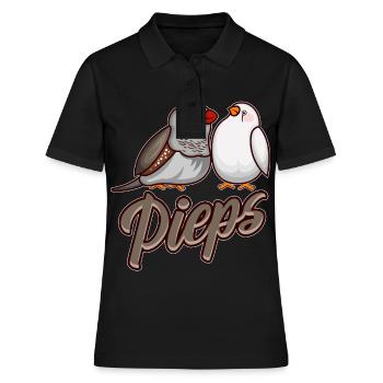 PIEPS ZEBRAFINK cadeau rétro pour pinsons zébrés - Polo Femme - noir - Devant - Ailine (174cm)