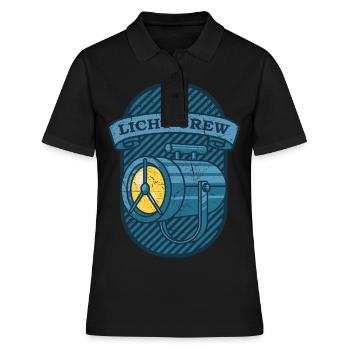 LICHT CREW Retro Licht Lichttechniker Geschenk - Frauen Polo Shirt - Schwarz - Vorne - Ailine (174cm)