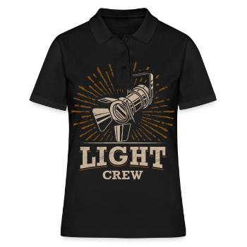 LIGHT CREW Retro light lighting technician gift - Women's Polo Shirt - black - Front - Ailine (174cm)